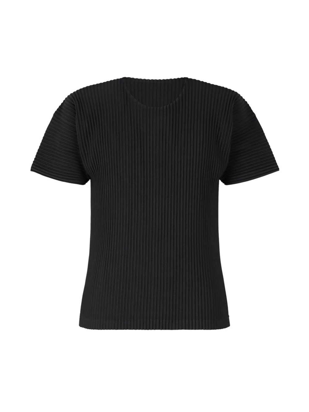Issey Miyake Black Ribbed Short Sleeve Tee